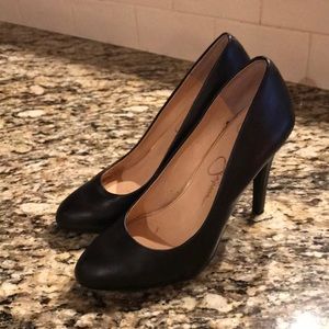 Matte black heels